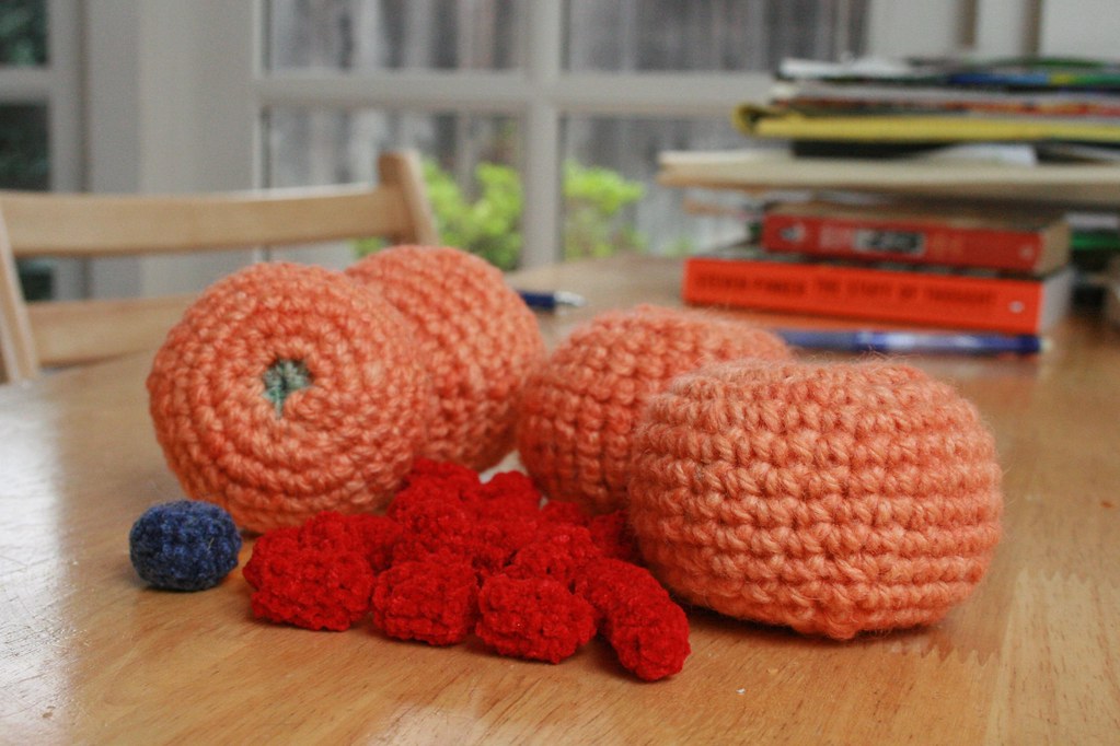 Crochet fruit that keeps its shape when squeezed