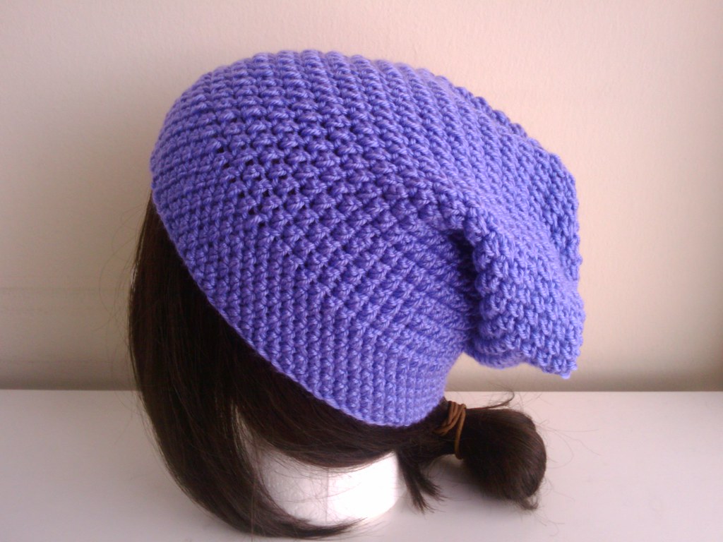 A crochet beanie