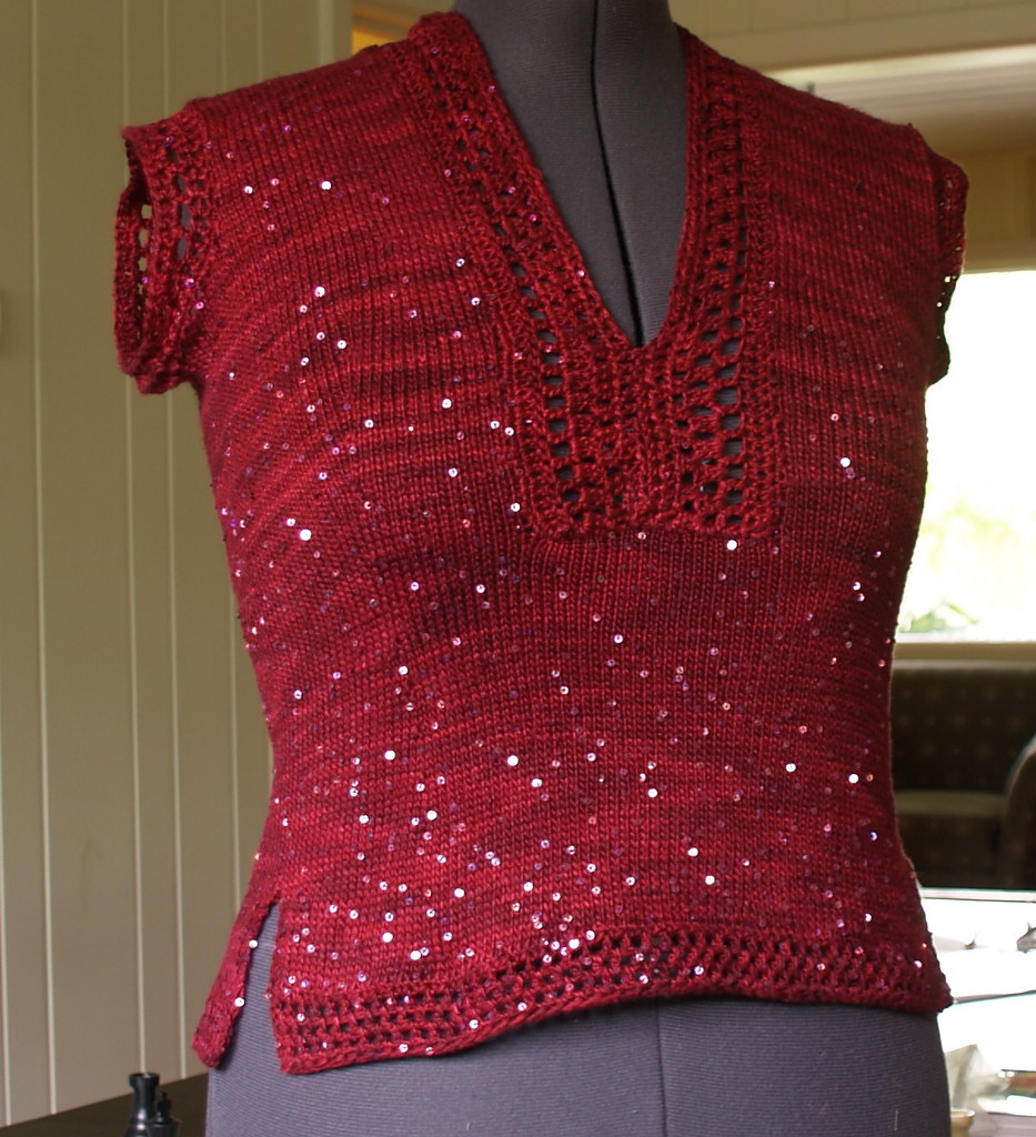 A close view of crochet stitches